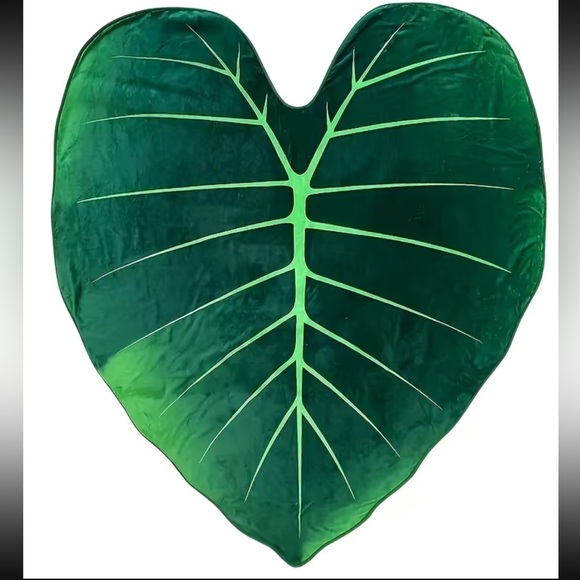 🔴SOLD🔴 Large Monstera Leaf Soft Flannel Throw Blanket - Picture 2 of 5
